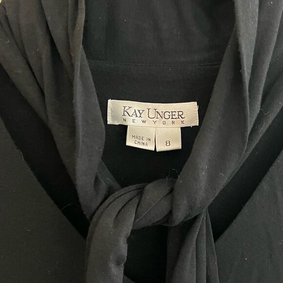 Kay Unger Neck tie Midi Black & White pencil Dress Size 8 women (one-piece) - Picture 15 of 16